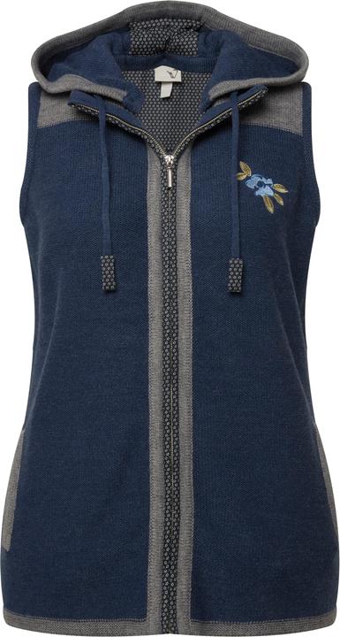 Immagine prodotto Ulla Popken Gilet smanicato in maglia in tradizionale stile Tracht con cappuccio staccabile e fascia (42, 44)