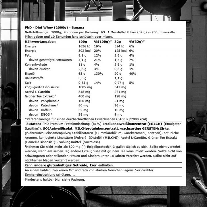 Produktbild PhD Nutrition Diet Whey (2000 g, 1x, Banane)