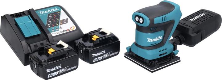 Actual product image Makita DBO481RG Cordless Finishing Sander 112 x 102mm 18V + 2x Batteries 6.0Ah + Charger (Sander)