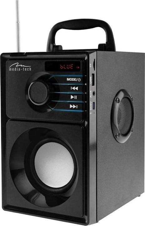 Media-Tech Głośnik bezprzewodowy Boombox MT3179 15W USB-C Srebrny (6 h)