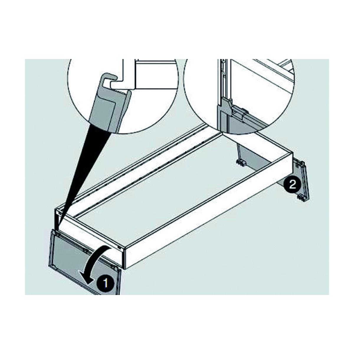 Thumbnail - Blum Flaschenset AMBIA-LINE 100 für Frontschubkasten, Besteckkasten, Grau