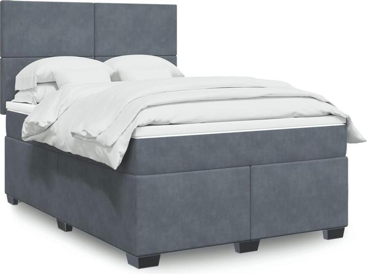 Produktbild vidaXL Bo x springbett mit Matratze 140 x 200 cm Samt (140 x 200 cm)