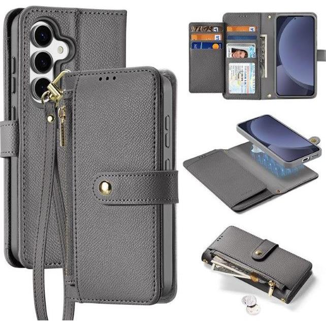 Dux Ducis Lawa Series MagSafe Kunstleder Bookcover Hülle (Samsung Galaxy S25+), Smartphone Hülle, Grau