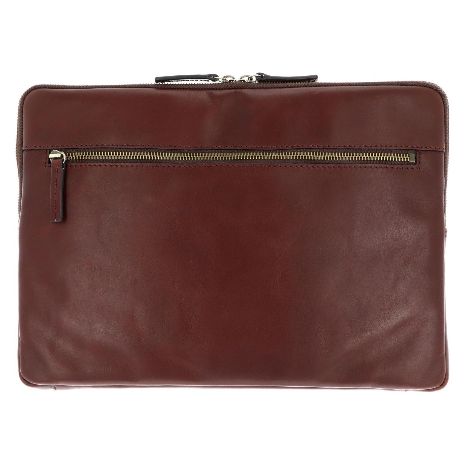 Leonhard Heyden Cambridge Zipped Laptop Case, Notebooktasche, Braun