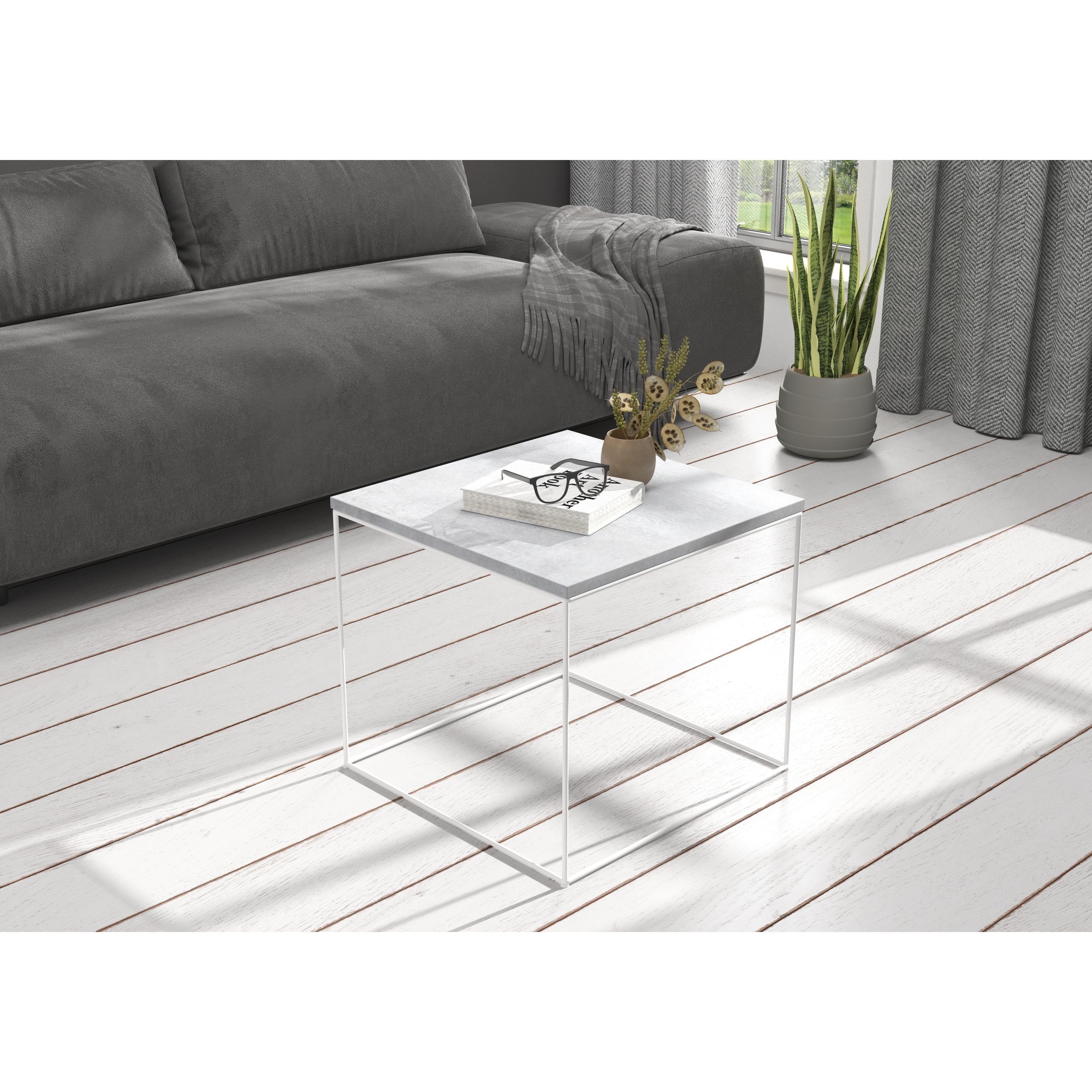 ADRK Furniture, Couchtisch + Beistelltisch, Elena (50 x 50 x 45 cm)
