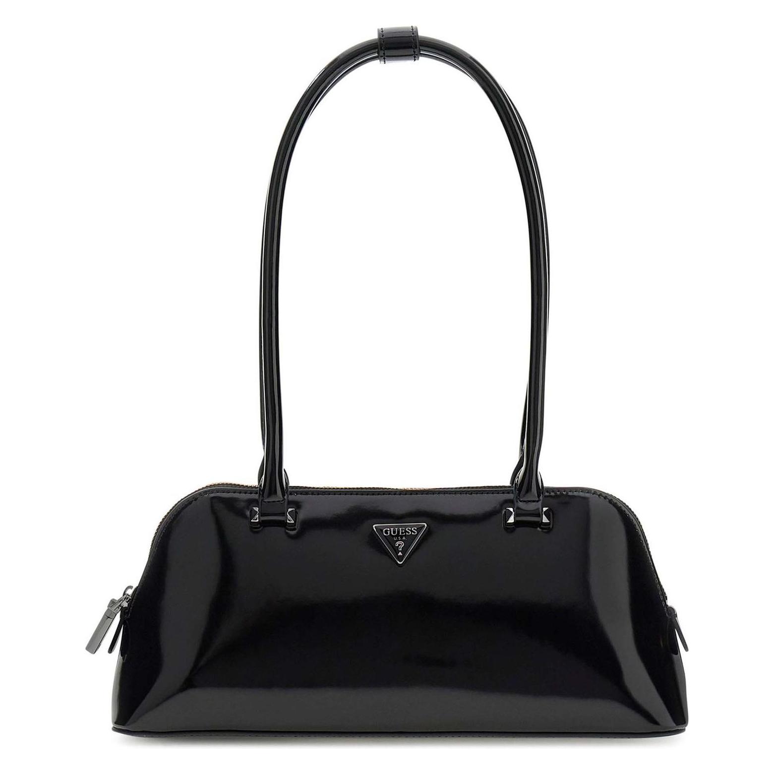 Guess, Damen, Handtasche, Arnela Ii Shoulder Satchel Bag, Schwarz