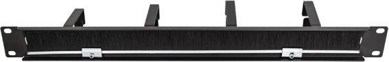 Actual product image LogiLink 19" cable management panel with 4 steel brackets and brush strip, black