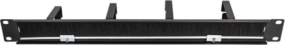 Image du produit LogiLink Panneau guide-câbles 19" avec 4 étriers en acier et barrette à brosses, noir