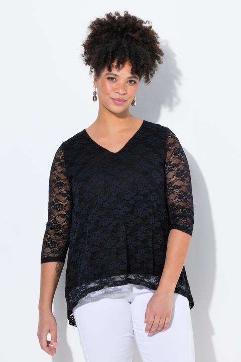 Produktbild Miamoda T-Shirt, A-Linie, transparente Spitze, blickdichtes Top (46)