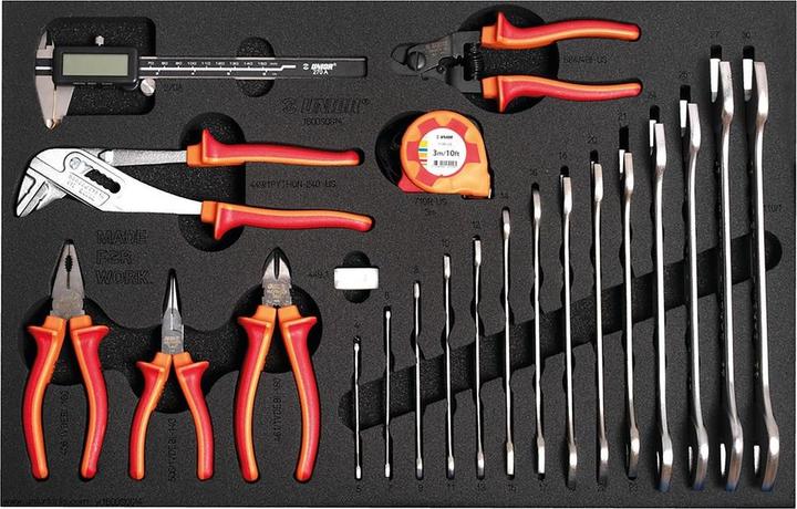 Unior 1600SOS22 Werkzeugset 24-tlg., SOS-Modul schmal, 364x564mm, red