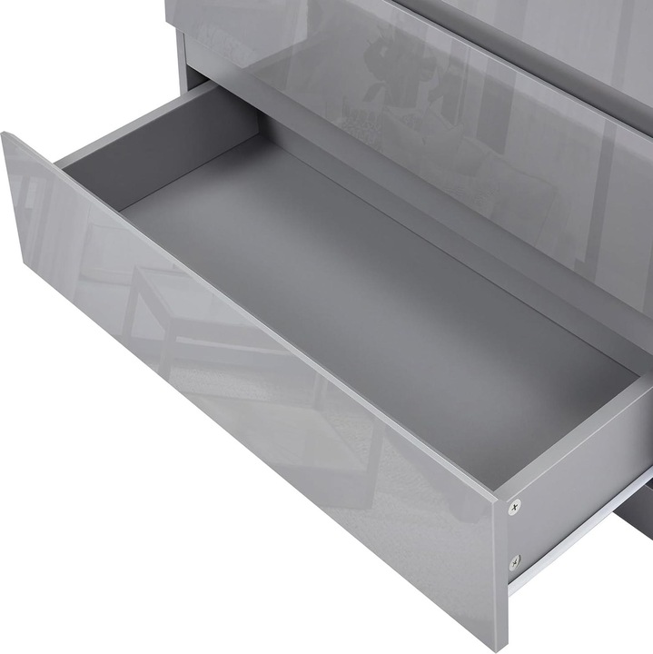 Produktbild HTI-Living Nachtschrank Kenji Hochglanz Grau 2er-Set