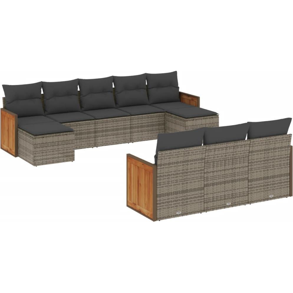 VidaXL, Gartenlounge, 10-tlg. Garten-Lounge-Set mit Kissen
