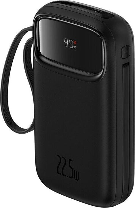 Actual product image Baseus QPOW 2 DUAL KABLOLU 10.000 MAH 22.5W POWERBANK-SIYAH (10000 mAh, 22.50 W, 37 Wh)