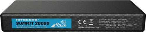 Image du produit Nitecore Powerbank SUMMIT20000 - 20000mAh, résistant au froid (20000 mAh, 20 W, 77 Wh)