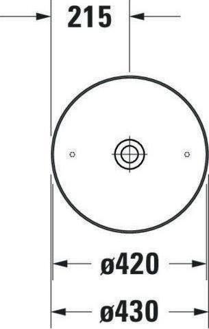 Immagine prodotto Duravit Lavabo da appoggio CAPE COD o ÜL senza foro per rubinetto panca d= 430mm bianco (430 mm, 430 mm)