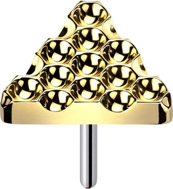 Produktbild Star Piercing Threadless gepunkteter Diamantschliff Dreieck vergoldet (Titan, ohne Messing)