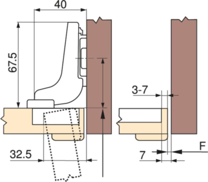 Image du produit Blum 71B9750 NI charn.encast. BM 95° a visser