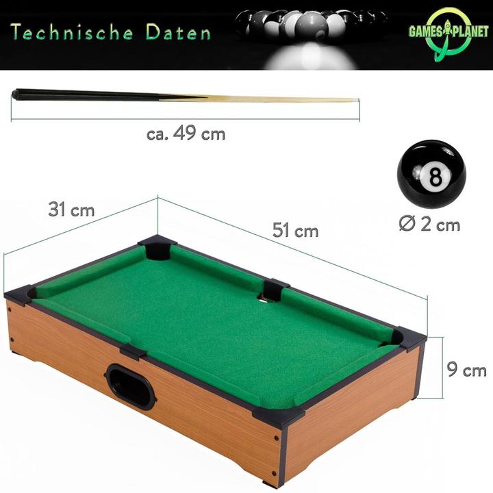 Image du produit Games Planet Mini billard NANO + accessoires, foncé