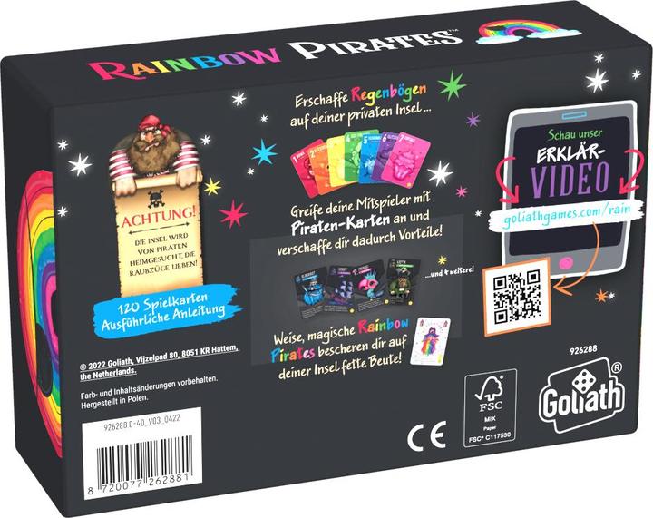 Actual product image Goliath Toys Goliath. Rainbow Piratesque. Games. Board games. Travelling games. Card games. Gifts from 7 years (German, 2 - 5 Players)