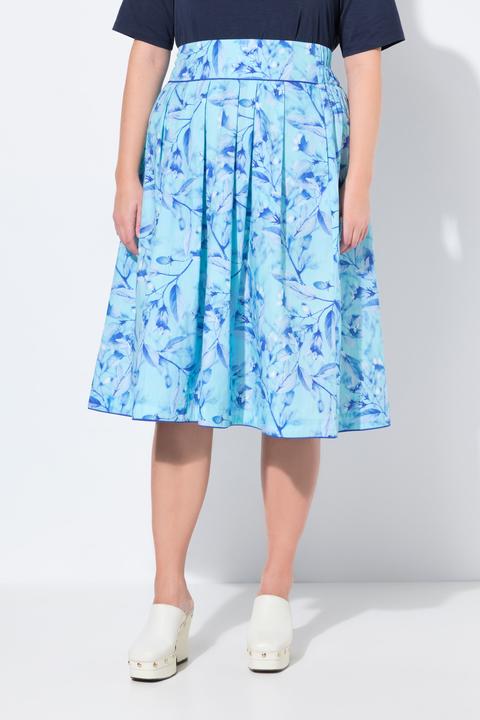 Actual product image Ulla Popken Pleated Country Floral Print Skirt (56)