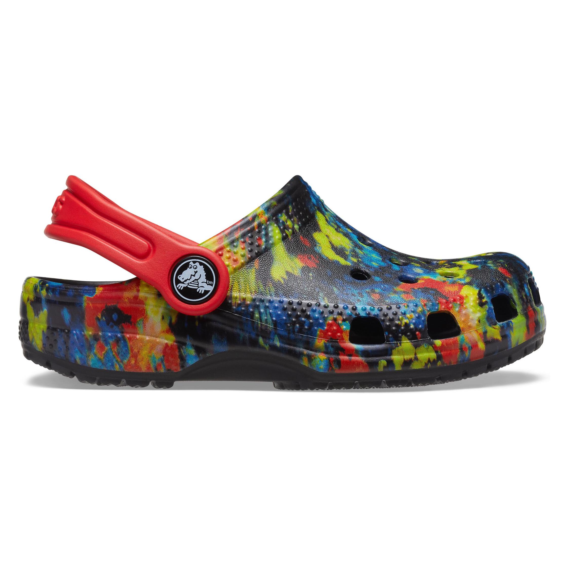 Crocs, Unisex, Hausschuhe, T's Classic Tie Dye Clog, Schwarz, (24)