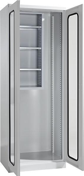 Produktbild MBA-System Geräte- und Putzmittelschrank STANDARD, mit Sichtfenstertüren, lichtgrau (37 cm, 112 cm)