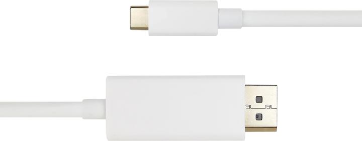Produktbild Deltaco USB-C - DisplayPort kabelis 4K UHD, paauksuotos jungtys,, baltas / USBC-DP101-K / 00140013 (1 m)