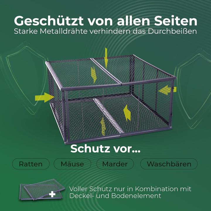 Actual product image Novatool Garten-Komposter Metall 100x100x50 cm + Deckel oder Boden, mit erweiterbarem Stecksytem, pu (500 l)