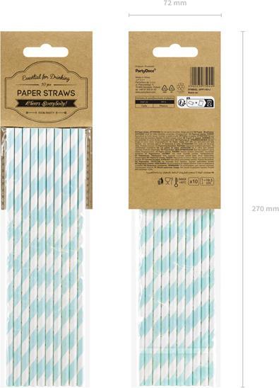 Produktbild Partydeco Gestreifte Strohhalme Babyblau (10 x)
