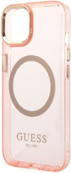 Produktbild Guess Translucent MagSafe Compatible Case für Apple iPhone 14 Plus - pink (Apple iPhone 14 Plus, Apple iPhone 15 Plus)
