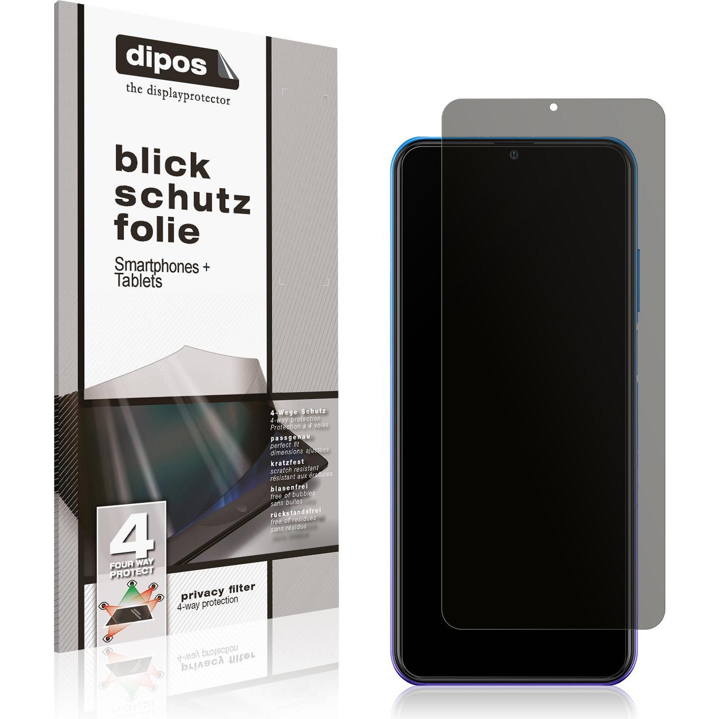 Dipos Blickschutzfolie 4-Way Privacy (1 Stück, Ulefone Note 12P), Smartphone Schutzfolie, Transparent