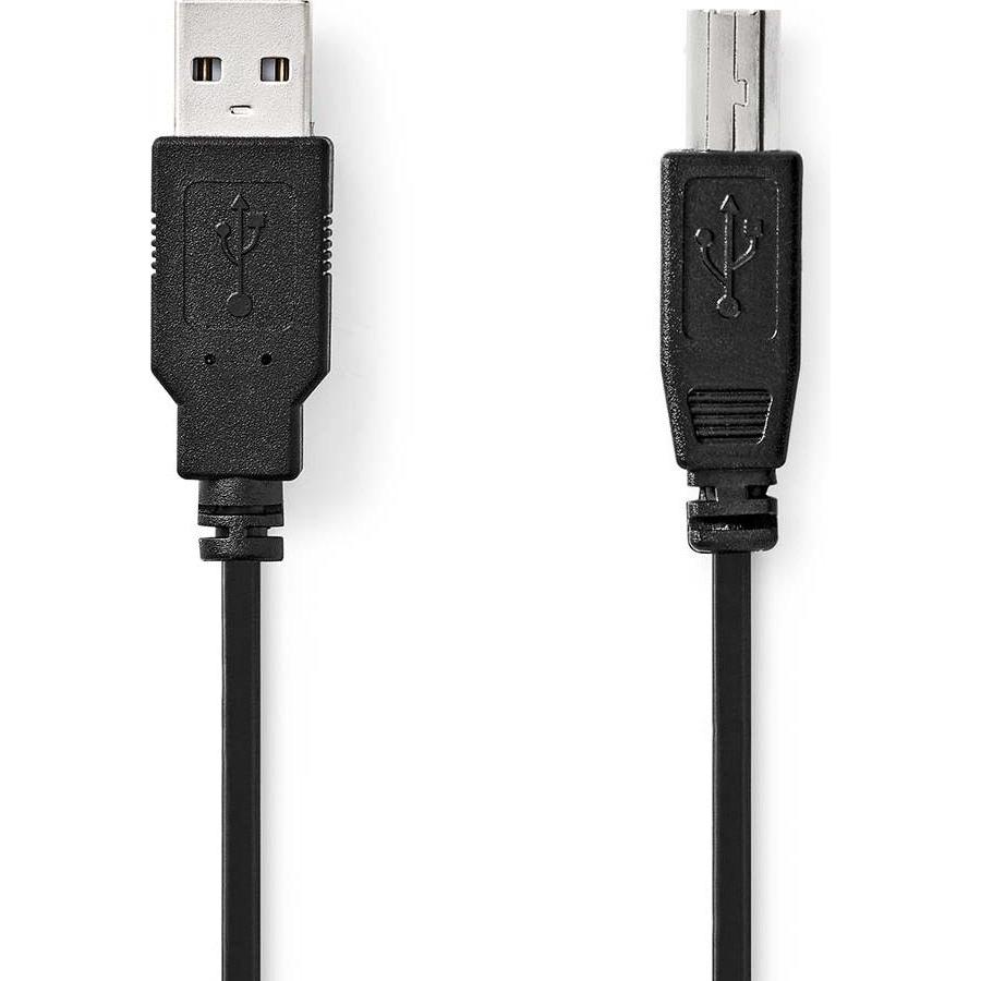 Nedis USB-Kabel USB 2.0 USB-A Stecker USB-B Stecker 10 W 480 Mbps Vernickelt 1.00 m (1 m, USB 2.0), USB Kabel
