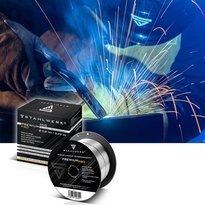 Actual product image Stahlwerk Welding wire MIG MAG aluminum ER5356 AlMg5 0.8 mm 0.45 kg wire reel