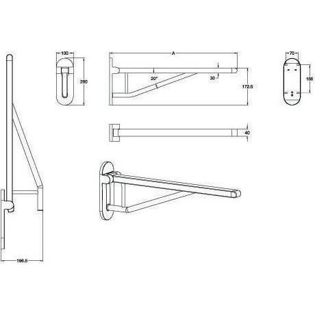 Thumbnail - Villeroy & Boch, Handtuchhalter + Handtuchhaken, V&B Klappgriff ViCare Design verchromt 750mm
