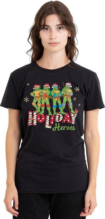 Actual product image Teenage Mutant NT Unisex Adult Holiday Heroes Christmas T-Shirt (M)