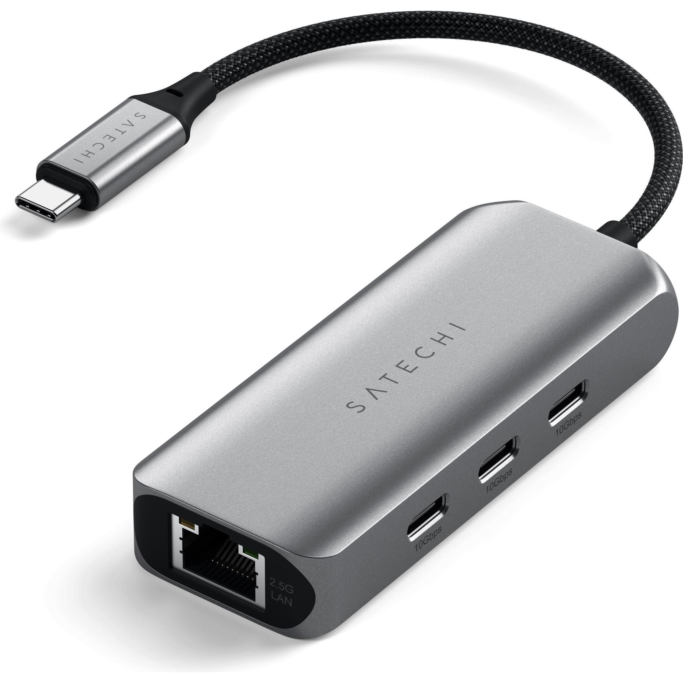 Satechi ST-H3C25EM (USB-C, 4 Ports), Dockingstation + USB Hub, Grau