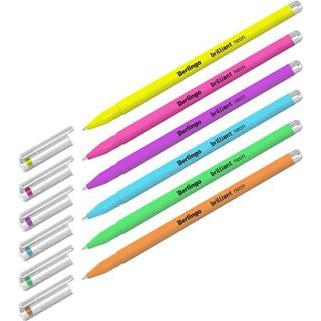 Berlingo, Penne, Gel Roller, colore, set 6 ksstk, 0,8 mm, Brilliant Neon (Neon brillante, 6 x)
