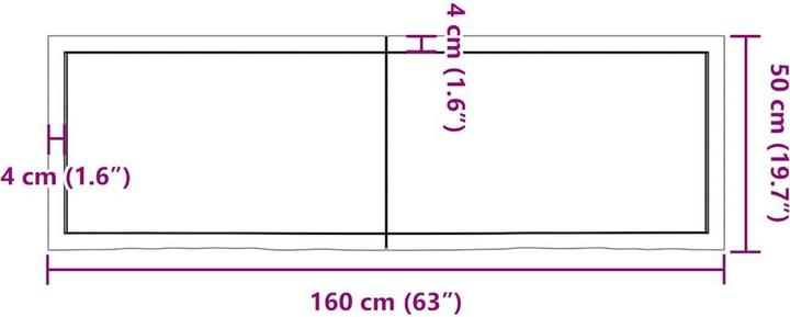 Actual product image vidaXL Oak Nature (160 x 50 x 4 cm)