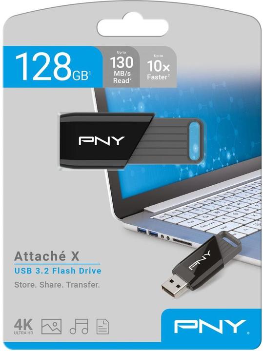 Produktbild PNY ATTACH X USB 3.2 128GB PACK (128 GB, USB-A)