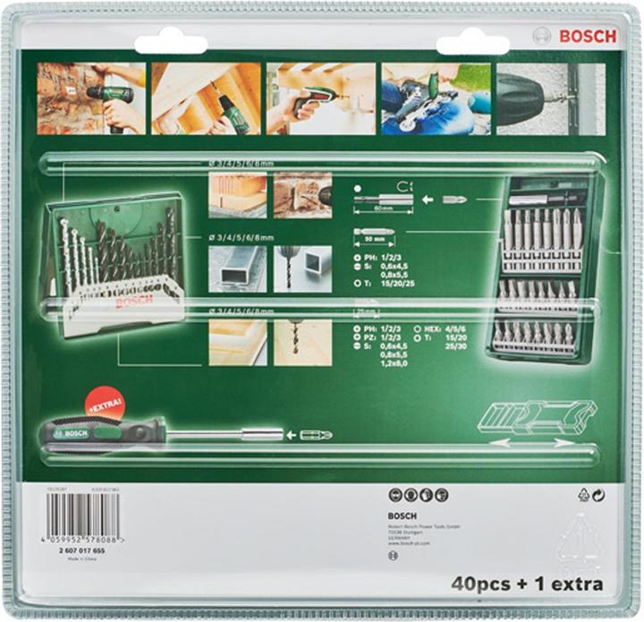 Produktbild Bosch Zubehör 25+15+1 Mini-X-Line Sets plus Griff (3 mm, 4 mm, 5 mm, 6 mm, 8 mm)
