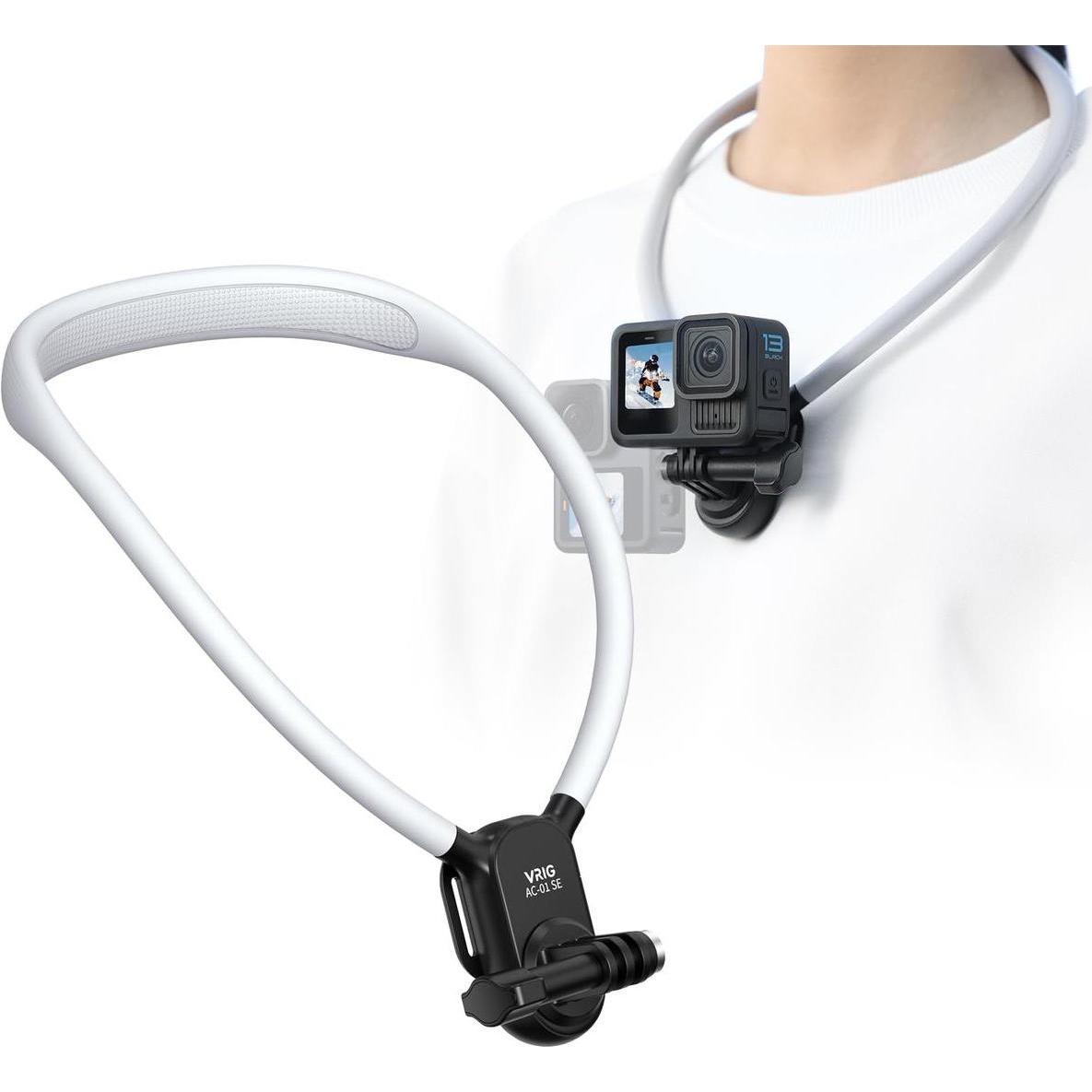 Vrig Opaska Uchwyt Na Szyję Do Gopro Hero 13 12 11 10 Xiaomi Sjcam Insta360 Dji / Ac-01 Se, Accessori action cam, Nero