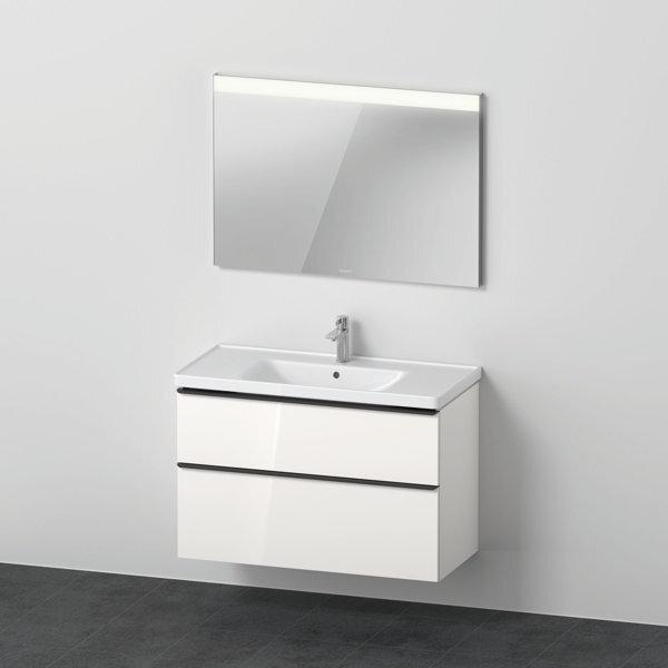 Duravit, Badmöbelset, D-Neo Möbel-Set, Möbelwaschtisch mit Waschtischunterschrank wandhängend und LED Spiegel, 1000x200