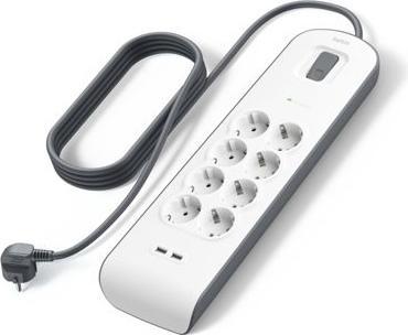 Belkin Steckdosenleiste 8-fach 2 Meter Netzkabel BSV804vf2M-V2 (8x, CEE 7/4, USB-A, 2 m)