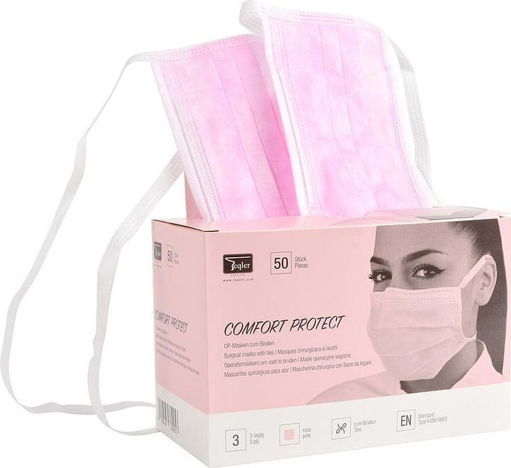 Produktbild Teqler OP-Masken zum Binden rosa (Schutzklasse II, 50 x)