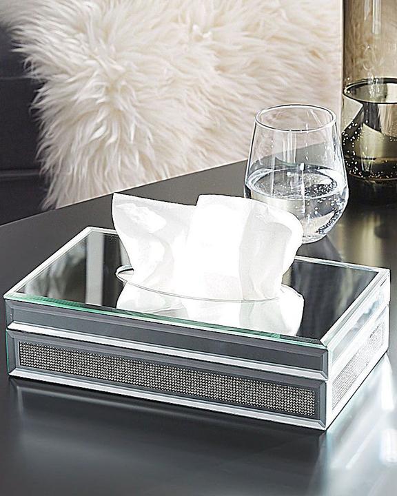 Produktbild Beliani Tücherbox Halter Spiegel-Optik silber 25 x 15 cm CHARLY