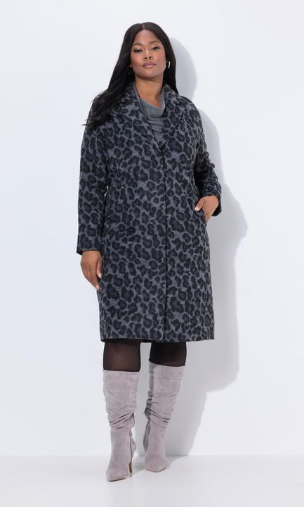 Actual product image Ulla Popken Long Leopard Print Coat
