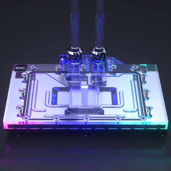 Actual product image Alphacool Ice Block Aurora Acrylic GPX-N RTX 4080 Reference Design with Backplate