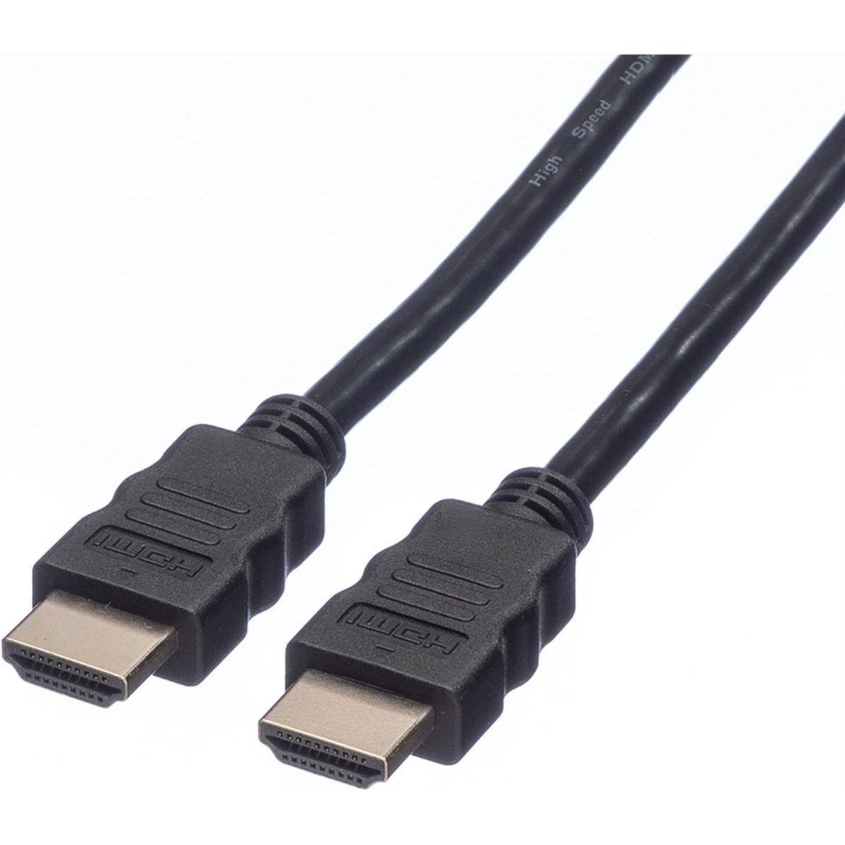 Roline HDMI High Speed Kabel mit Ethernet, TPE, schwarz, 2 m (2 m, HDMI), Video Kabel