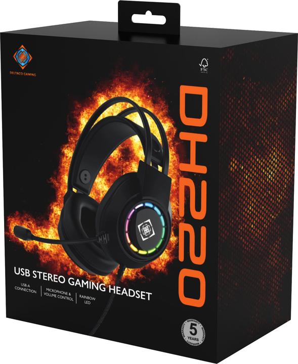 Actual product image Deltaco USB - Wired Gaming Headset (Cable)