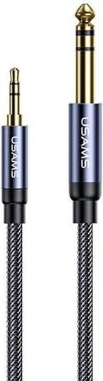 Usams Adapter audio jack 3.5mm - 6.35mm 1.2m czarnyblack SJ539YP01 US-SJ539 (1.2m, 6.3mm jack, 3.5mm jack)